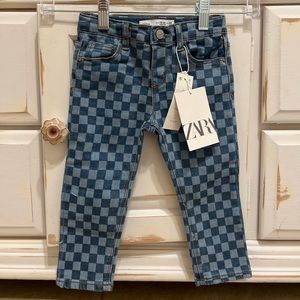 Zara Checkered Skinny Jeans